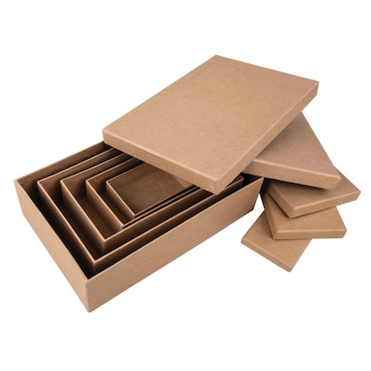 Artikelbild 4 für Rayher eckig Geschenkboxen-Set braun, 5 St., Artikelnummer 779252