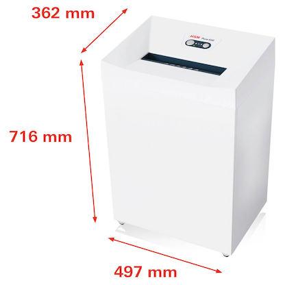 Artikelbild 3 für HSM Pure 530 Aktenvernichter mit Partikelschnitt P-5, 1,9 x 15 mm, bis 11 Blatt, weiß, Artikelnummer 558544