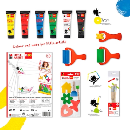 Artikelbild 3 für Marabu Little Artist Starter Box KiDS Bastelfarben-Set farbsortiert, 6 St., Artikelnummer 130787