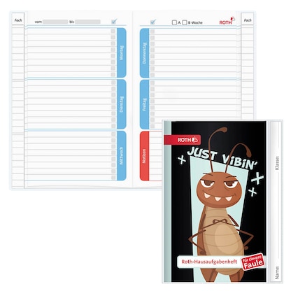Artikelbild für ROTH Hausaufgabenheft Stinkefinger für clevere Faule liniert DIN A5 ohne Rand, 104 Blatt, 1 St., Artikelnummer 581276