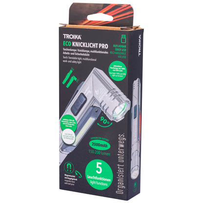 Artikelbild 2 für TROIKA® ECO KNICKLICHT PRO LED Taschenlampe titanfarben 14,9 cm, 200 Lumen, 1 St., Artikelnummer 666569