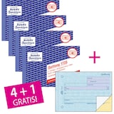 Artikelbild 1 für 4 + 1 GRATIS: AVERY Zweckform Quittung, MwSt. separat ausgewiesen Formularbücher 1735-5, 4 St. + GRATIS 1 St., Artikelnummer 298281