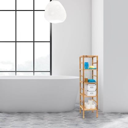 Artikelbild 5 für relaxdays Badregal braun 35,5 x 35,5 x 150,0 cm, Artikelnummer 448831