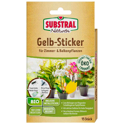 Artikelbild für SUBSTRAL® Naturen® Fruchtfliegenfalle Gelbsticker Bio gelb, 1 St., Artikelnummer 368359