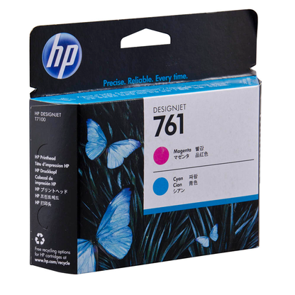 Artikelbild 2 für HP 761(CH646A) magenta, cyan Druckkopf, Artikelnummer 906966