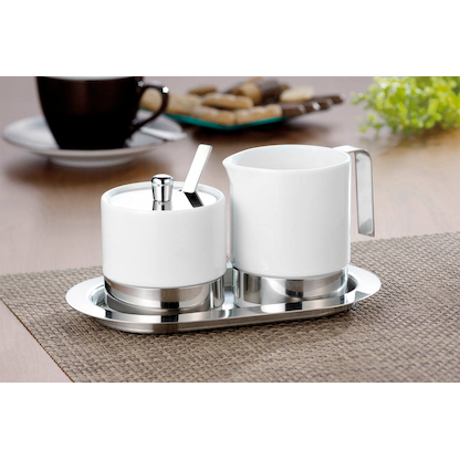 Artikelbild 2 für Esmeyer Milch- und Zucker-Set ADAM weiß/silber, 1 Set, Artikelnummer 220426