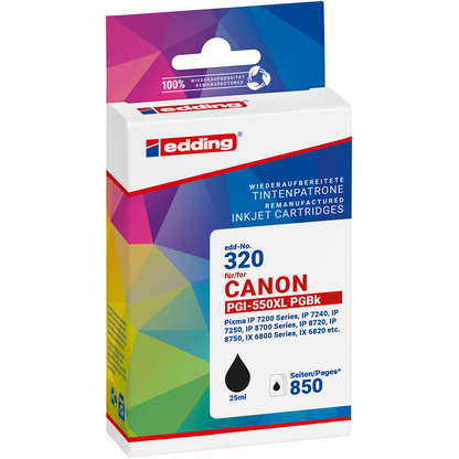 Artikelbild 2 für edding EDD-320 schwarz Druckerpatrone kompatibel zu Canon PGI-550 XL, Artikelnummer 426837