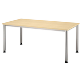 Artikelbild 1 für HAMMERBACHER Orbis höhenverstellbarer Schreibtisch ahorn rechteckig, 4-Fuß-Gestell silber 160,0 x 80,0 cm, Artikelnummer 470112
