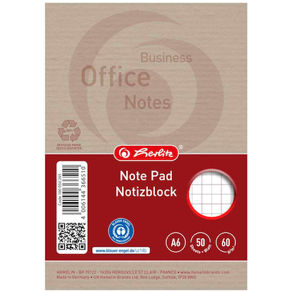 Artikelbild 2 für herlitz Notizblock Recycling DIN A6 kariert, 1 St., Artikelnummer 793129