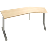 Artikelbild 1 für fm fastline Schreibtisch königsahorn Bogenform, C-Fuß-Gestell silber 220,0 x 80,0 cm, Artikelnummer 269847