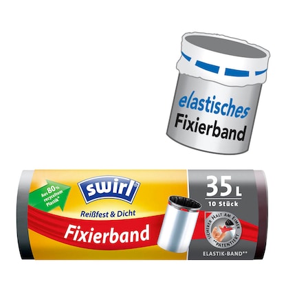 Artikelbild für swirl® Müllbeutel Reißfest & Dicht 4629 35,0 l schwarz, 10 St., Artikelnummer 642872