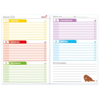 Artikelbild 4 für ROTH Hausaufgabenheft T-Rex Klipp & Klar liniert DIN A5 ohne Rand, 96 Blatt, 1 St., Artikelnummer 580599