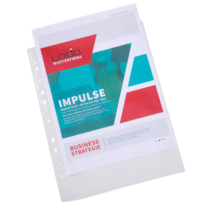 Artikelbild 2 für DURABLE Prospekthüllen PREMIUM Recycling DIN A4 transparent genarbt 0,08 mm, 100 St., Artikelnummer 574737