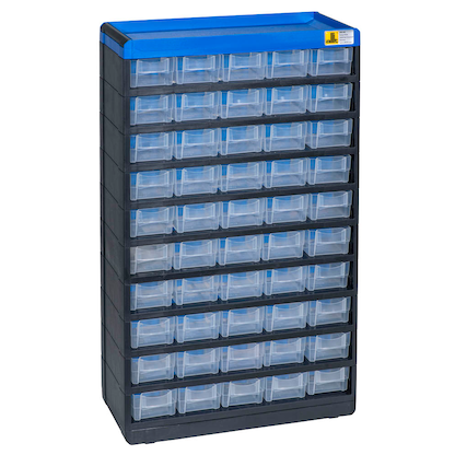 Artikelbild 2 für Allit VarioPlus Kleinteilemagazin schwarz, blau 30,0 x 13,5 x 52,5 cm, 1 St., Artikelnummer 837652