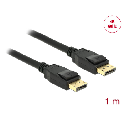 Artikelbild für DeLOCK DisplayPort 1.2 Kabel 4K 60 Hz 1,0 m schwarz, 1 St., Artikelnummer 894802