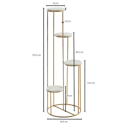Artikelbild 6 für WOHNLING Pflanzenständer Metall, Ø 36,5 cm gold rund, 1 St., Artikelnummer 166498