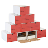 Artikelbild 1 für Top-Print Archivboxen weiß/rot 24,4 x 32,1 x 18,5 cm, 10 St., Artikelnummer 710996