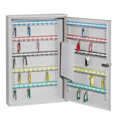 Artikelbild 3 für ISS Augsburg Schlüsselkasten lichtgrau mit 100 Haken, Zylinderschloss, 38,0 x 8,0 x 55,0 cm, 1 St., Artikelnummer 666479