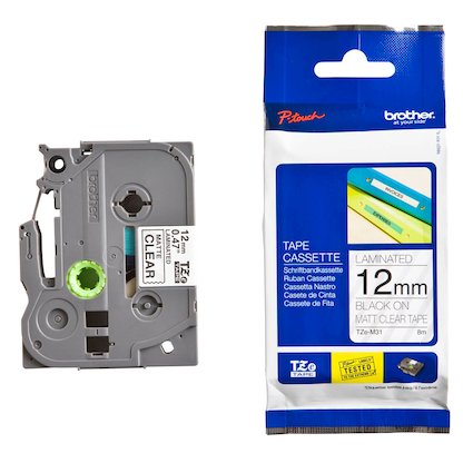 Artikelbild für brother Schriftband TZe-M31 TZEM31, 12 mm, schwarz auf transparent, 1 St., Artikelnummer 224562