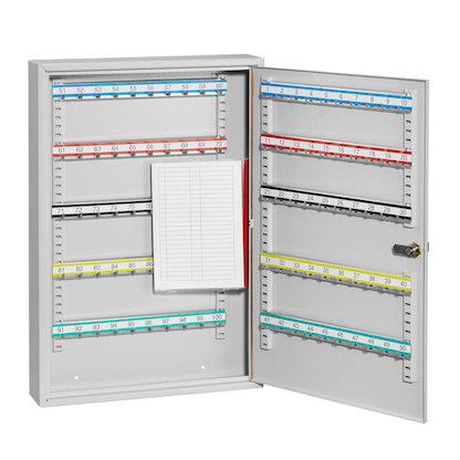 Artikelbild 4 für ISS Augsburg Schlüsselkasten lichtgrau mit 100 Haken, Zylinderschloss, 38,0 x 8,0 x 55,0 cm, 1 St., Artikelnummer 666479