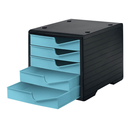 Artikelbild 3 für styro Schubladenbox styroswingbox aqua 275-8430.5291, DIN A4 mit 5 Schubladen, 1 St., Artikelnummer 660262