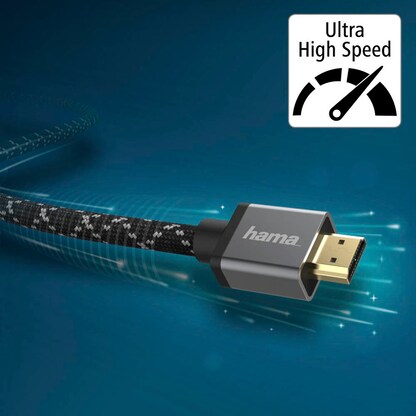 Artikelbild 2 für hama Ultra High Speed HDMI Kabel 2,0 m schwarz, grau, 1 St., Artikelnummer 660094