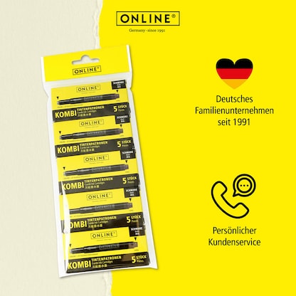 Artikelbild 7 für ONLINE® Tintenpatronen für Füller Kombi schwarz, 25 St., Artikelnummer 617359