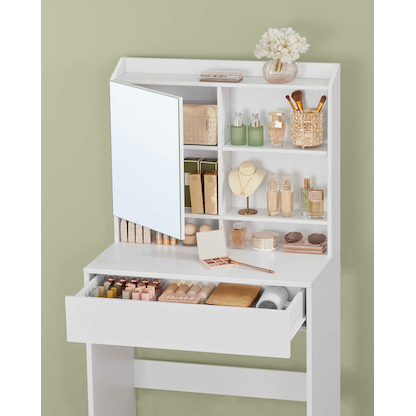Artikelbild 5 für VASAGLE Schminktisch rechteckig Spanplatte weiß 70,0 x 40,0 x 136,0 cm, 1 St., Artikelnummer 759539
