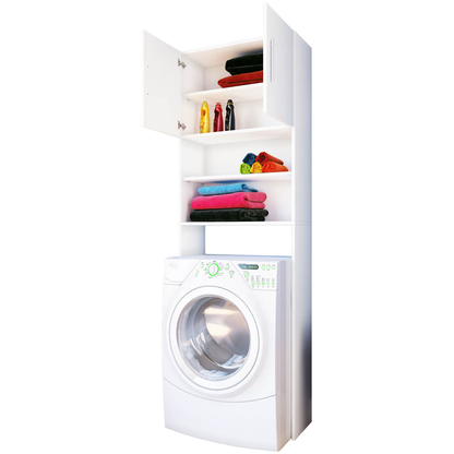 Artikelbild 3 für VCM my bath Waschmaschinenschrank Jutas, 911986 weiß 2 Fachböden 64,0 x 25,0 x 190,0 cm, Artikelnummer 386973