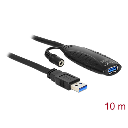 Artikelbild für DeLOCK USB 3.0 A Kabel Verlängerung 10,0 m schwarz, 1 St., Artikelnummer 894752
