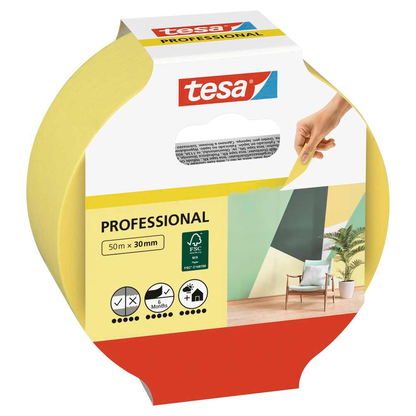 Artikelbild für tesa PROFESSIONAL Malerband gelb 30,0 mm x 50,0 m 1 Rolle, Artikelnummer 724231