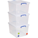Artikelbild 1 für Really Useful Box Aufbewahrungsboxen 3x 33,5 l transparent 38,3 x 46,0 x 28,5 cm, 3 St., Artikelnummer 751968