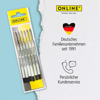 Artikelbild 6 für ONLINE® Kugelschreiberminen B schwarz, 6 St., Artikelnummer 617367