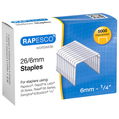 Artikelbild für RAPESCO® Heftklammern 26/6, 5.000 St., Artikelnummer 710628