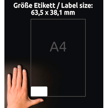 Artikelbild 3 für AVERY Zweckform Adressetiketten L7160-40 weiß 63,5 x 38,1 mm, 40 Blatt, Artikelnummer 479493