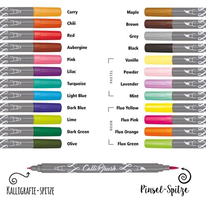 Artikelbild für ONLINE® Calli.Brush Brush-Pens farbsortiert, 24 St., Artikelnummer 284014