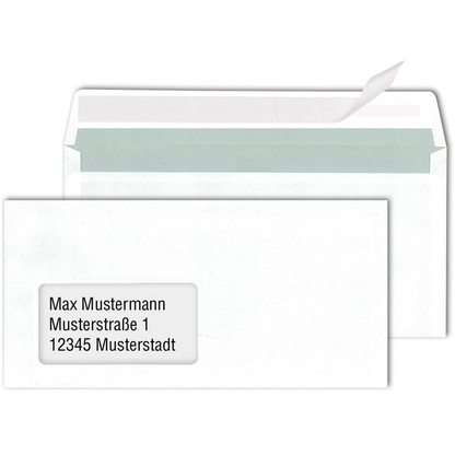Artikelbild für MAILmedia Briefumschläge DIN lang mit Fenster weiß haftklebend 500 St., Artikelnummer 349266