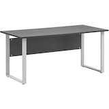 Artikelbild 1 für MÖBELPARTNER 1500 Schreibtisch anthrazit rechteckig, Kufen-Gestell silber 160,0 x 65,0 cm, Artikelnummer 184032