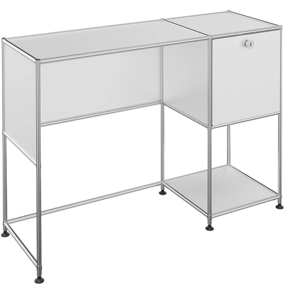 Artikelbild für viasit System4 Schreibtisch weiß rechteckig, Rundrohrgestell silber 116,0 x 41,0 cm, Artikelnummer 491441