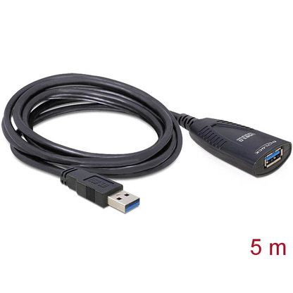 Artikelbild 2 für DeLOCK USB 3.0 A Kabel Verlängerung 5,0 m schwarz, 1 St., Artikelnummer 894743