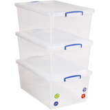 Artikelbild 1 für Really Useful Box Aufbewahrungsboxen 3x 62 l transparent 44,0 x 69,5 x 28,7 cm, 3 St., Artikelnummer 751978