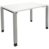 Artikelbild 1 für fm Sidney Schreibtisch weiß rechteckig, 4-Fuß-Gestell silber 120,0 x 80,0 cm, Artikelnummer 269953
