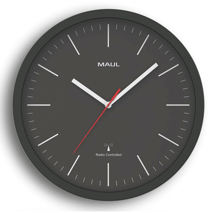 Artikelbild für MAUL Funkwanduhr MAULjump schwarz Kunststoff, Ø 31,0 cm, Artikelnummer 498333