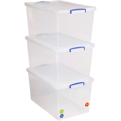 Artikelbild für Really Useful Box Aufbewahrungsboxen 3x 83,0 l transparent 44,0 x 69,5 x 36,8 cm, 3 St., Artikelnummer 751986