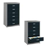 Artikelbild 1 für mauser client cardy Karteischrank alu, anthrazitgrau 6 Schubladen 80,0 x 60,0 x 135,0 cm, 1 St., Artikelnummer 259503