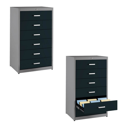 Artikelbild für mauser client cardy Karteischrank alu, anthrazitgrau 6 Schubladen 80,0 x 60,0 x 135,0 cm, 1 St., Artikelnummer 259503