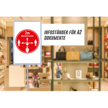 Artikelbild 5 für LMG Infoständer silber DIN A2 2 Fächer 55,0 cm 156,0 - 240,0 cm, 1 St., Artikelnummer 271872