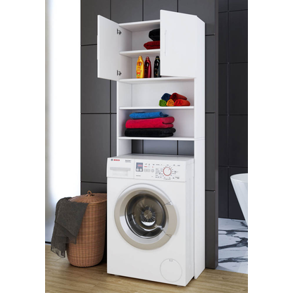 Artikelbild 4 für VCM my bath Waschmaschinenschrank Jutas, 911986 weiß 2 Fachböden 64,0 x 25,0 x 190,0 cm, Artikelnummer 386973