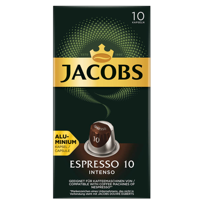 Artikelbild 2 für JACOBS ESPRESSO INTENSO Kaffeekapseln, Arabica- und Robustabohnen kräftig, 10 Stück, Artikelnummer 340972