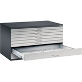 Artikelbild 1 für CP 7200 Planschrank schwarzgrau, weißaluminium 8 Schubladen 135,0 x 96,0 x 76,0 cm, 1 St., Artikelnummer 682789
